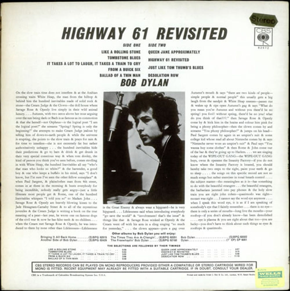 Bob Dylan Highway 61 Revisited - 1st - Stereo UK vinyl LP album (LP record) DYLLPHI522961