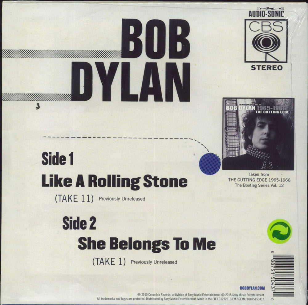 Bob Dylan Like A Rolling Stone - Sealed UK 7" vinyl single (7 inch record / 45) 888751504370