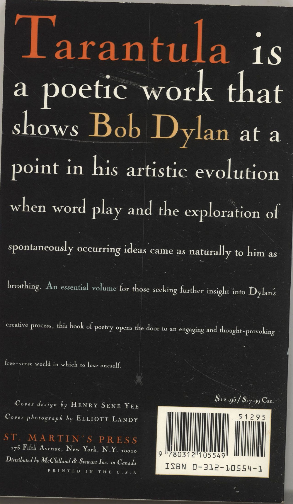 Bob Dylan Tarantula UK book DYLBKTA695948