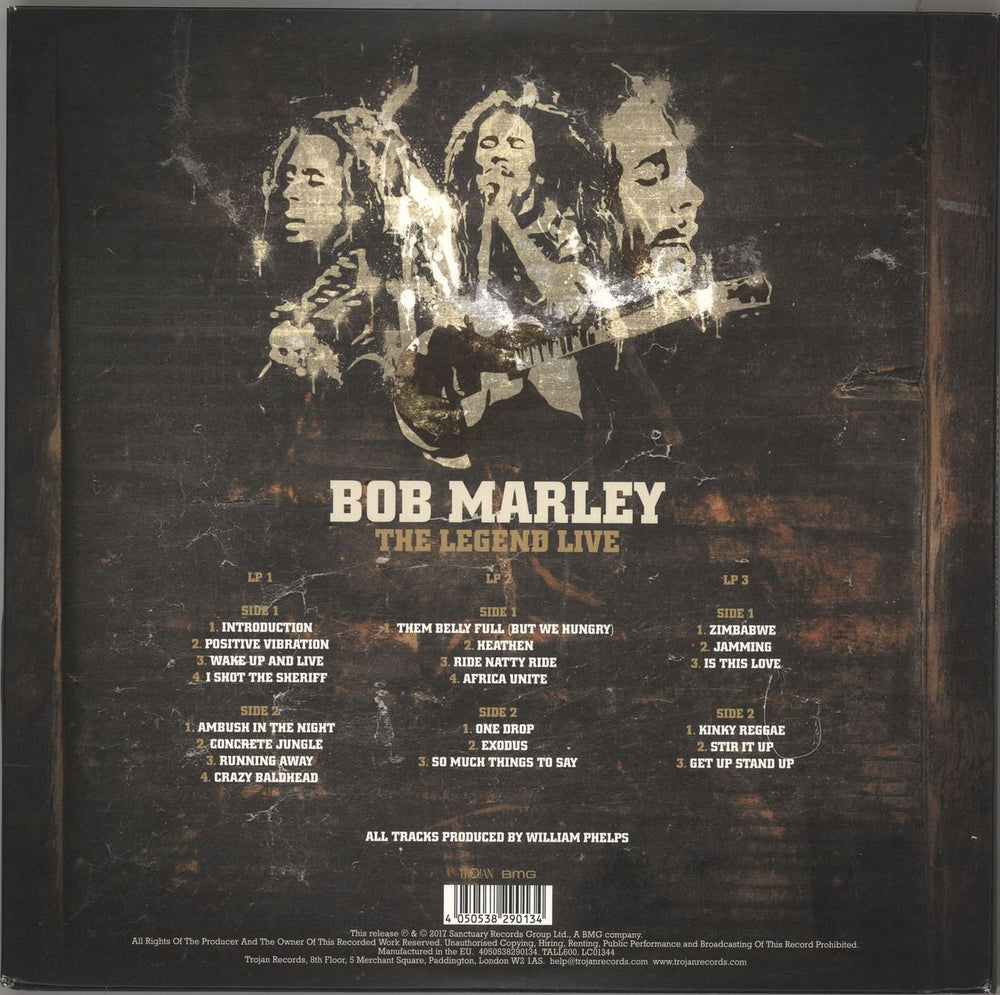 Bob Marley & The Wailers The Legend Live - 180gm UK 3-LP vinyl record set (Triple LP Album) 4050538290134