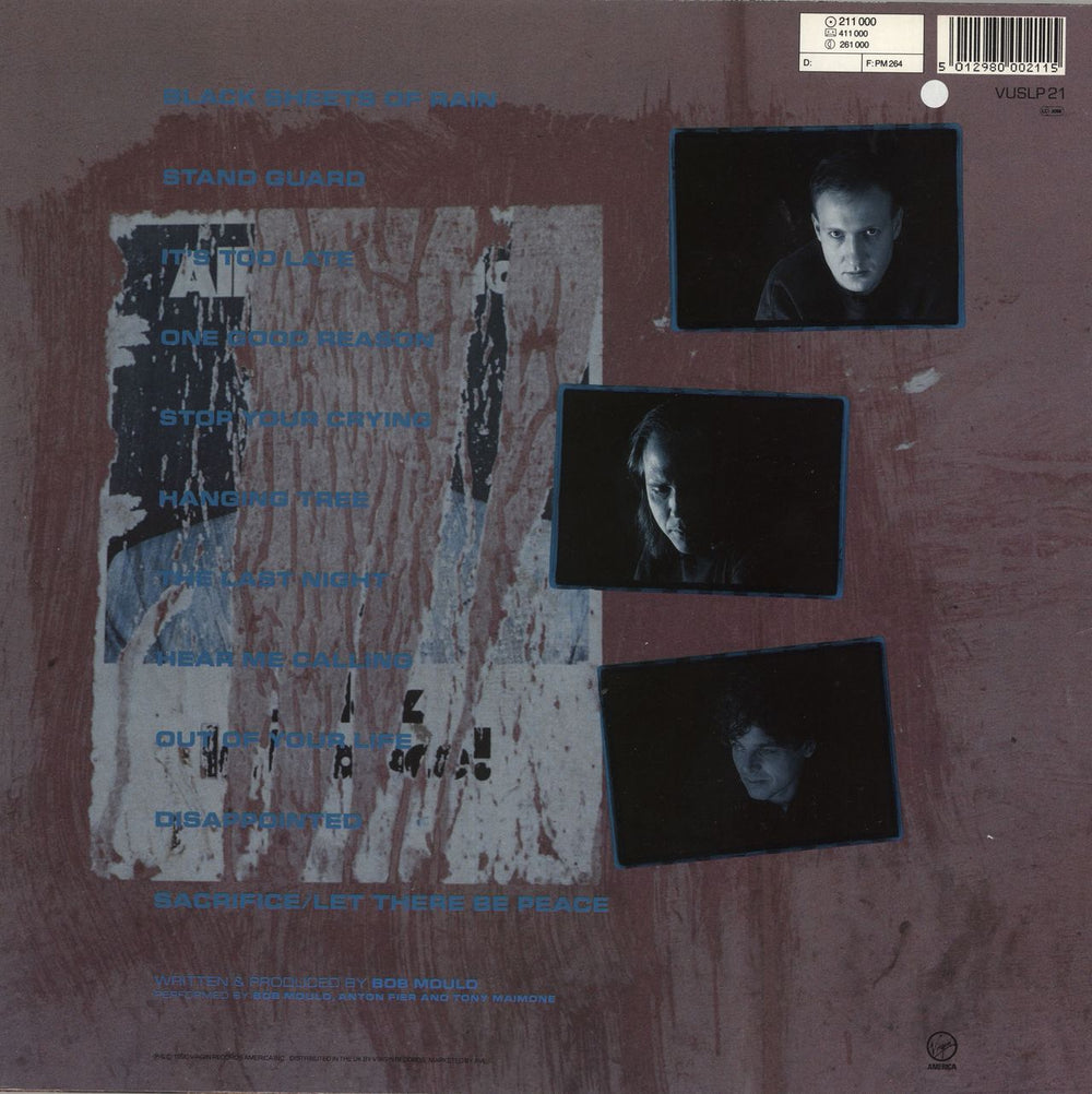 Bob Mould Black Sheets Of Rain UK vinyl LP album (LP record) 5012980002115