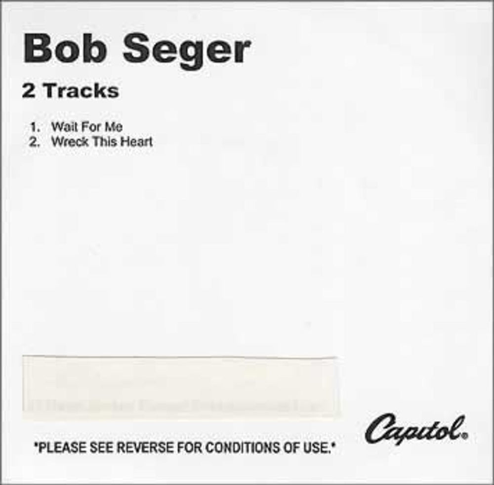 Bob Seger Face The Promise - 2 Tracks US Promo CD-R acetate CD-R ACETATE