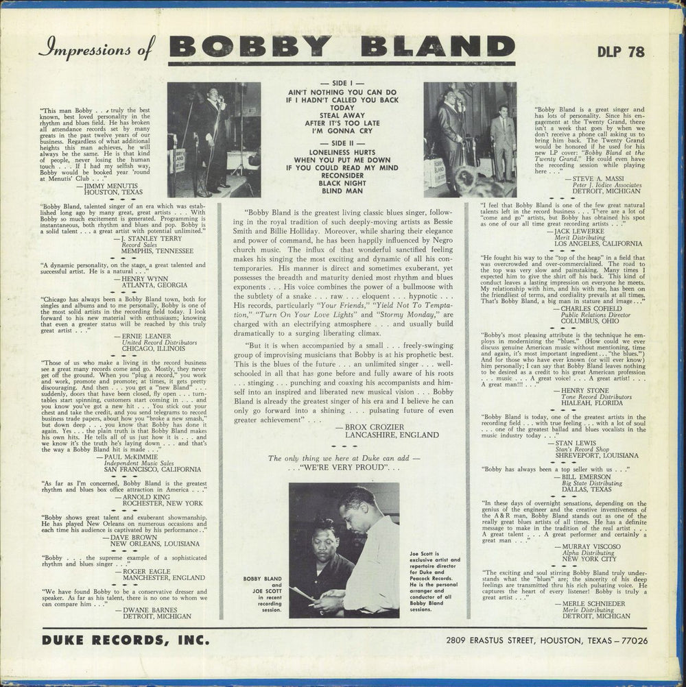 Bobby Bland Ain’t Nothing You Can Do US vinyl LP album (LP record)