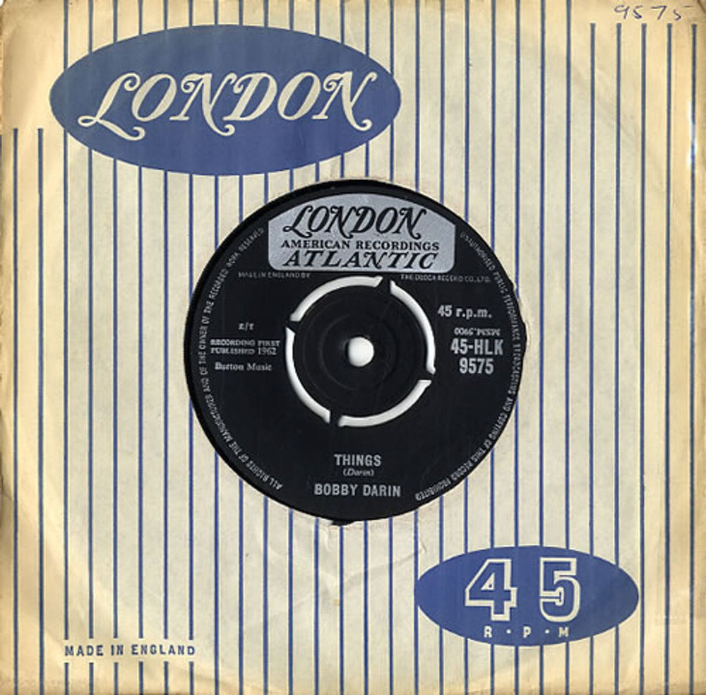 Bobby Darin Things UK 7" vinyl single (7 inch record / 45) 45-HLK9575