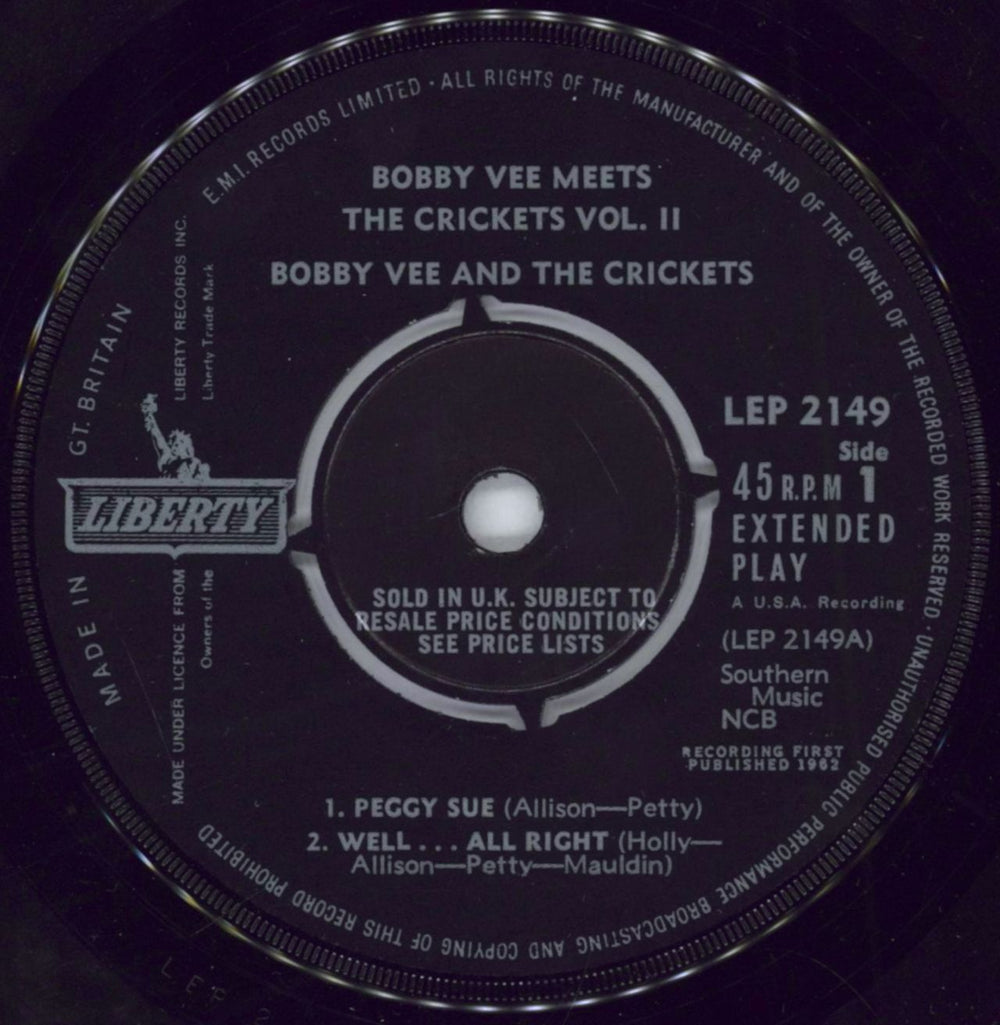 Bobby Vee Bobby Vee Meets The Crickets Vol.2 UK 7" vinyl single (7 inch record / 45) BYV07BO787612