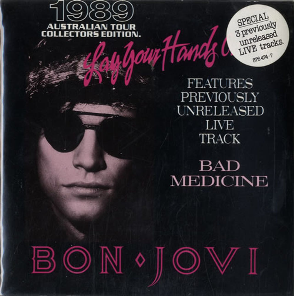 Bon Jovi Lay Your Hands On Me - triple Australian 7" vinyl single (7 inch record / 45) 876474-7