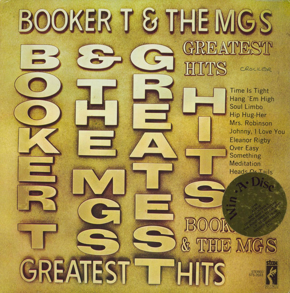 Booker T. & The M.G.'s Greatest Hits Jamaican vinyl LP album (LP record) STS-2033