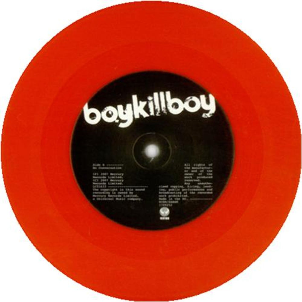 Boy Kill Boy No Conversation - Orange Vinyl UK 7" vinyl single (7 inch record / 45) BYY07NO417512