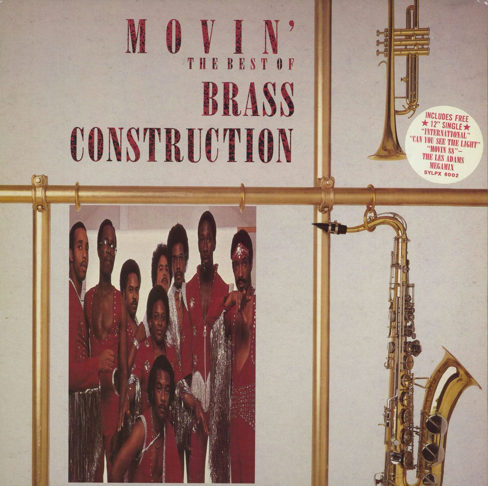 Brass Construction Movin' - The Best Of Brass Construction - stickered p/s UK 2-LP vinyl record set (Double LP Album) SYLPX6002