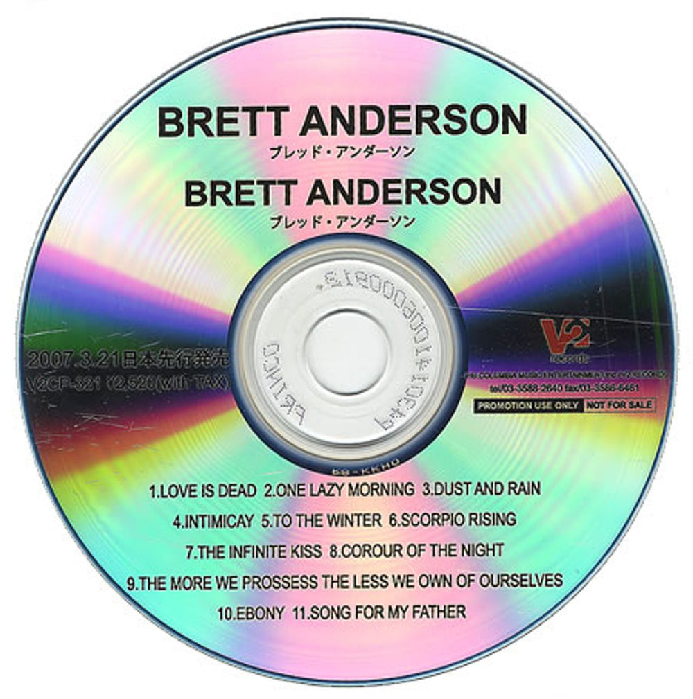 Brett Anderson Brett Anderson Japanese Promo CD-R acetate CDR