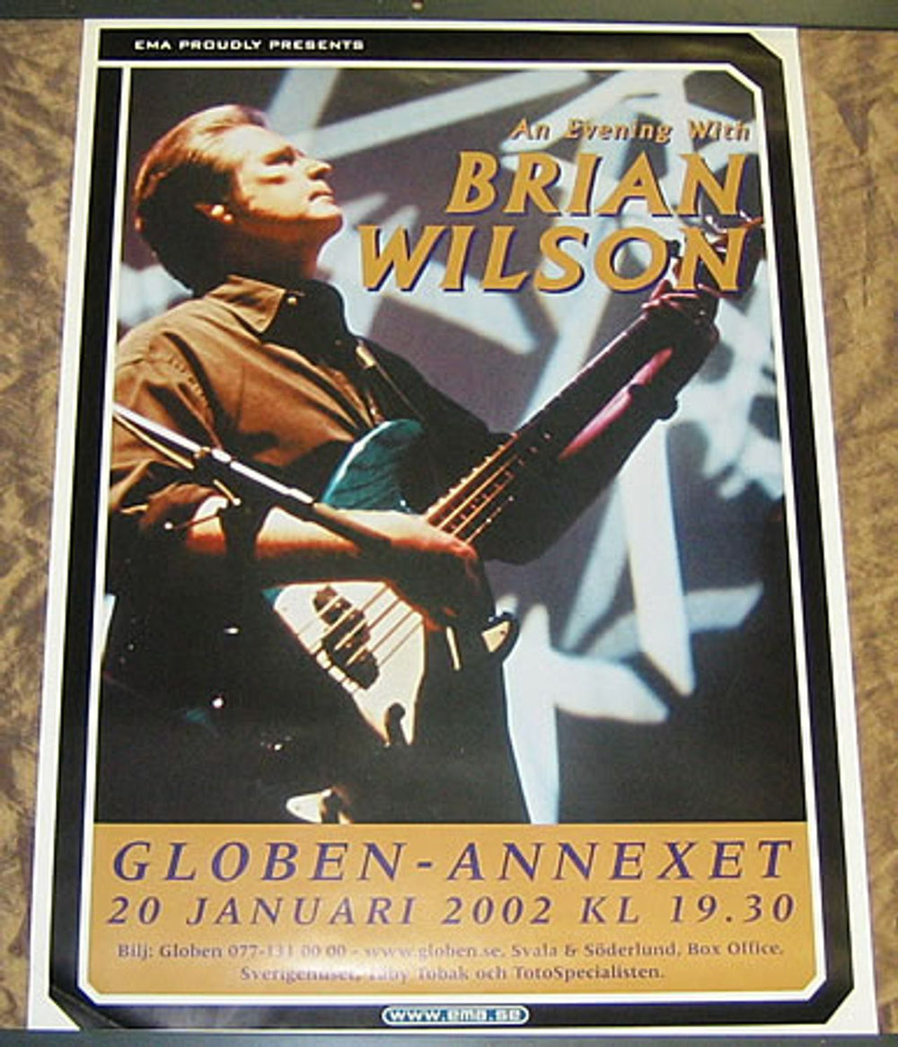 Brian Wilson An Evening With Brian Wilson Swedish poster GIG POSTER