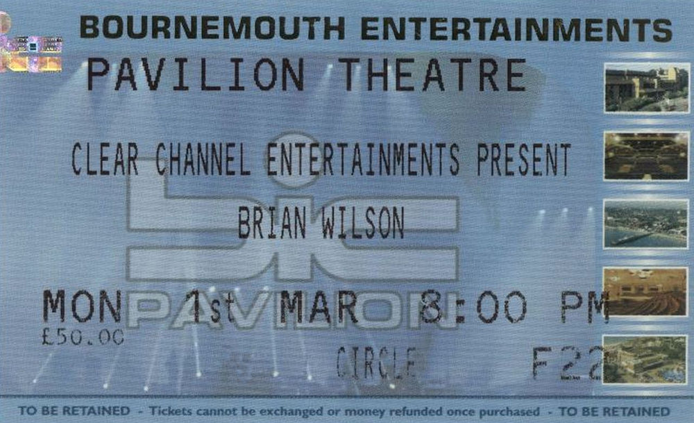 Brian Wilson Smile + Ticket Stub UK tour programme