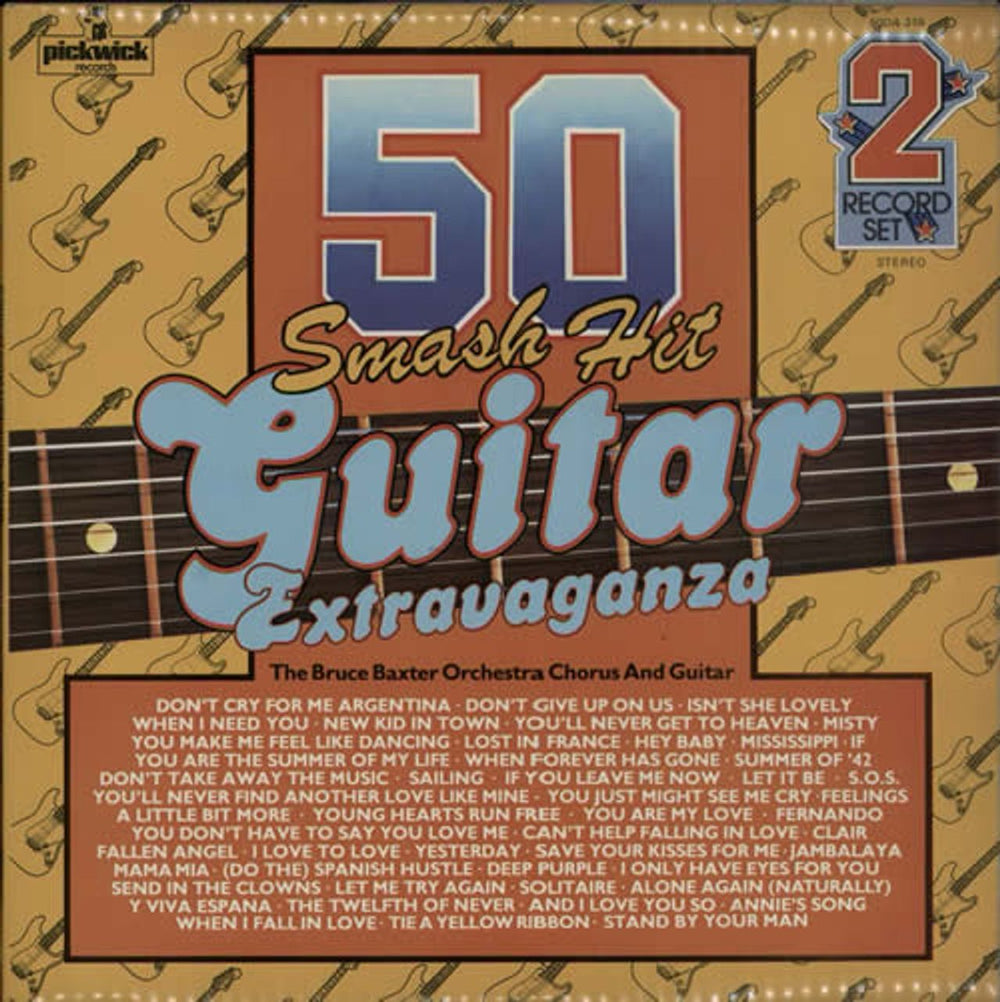 Bruce Baxter 50 Smash Hit Guitar Extravaganza UK 2-LP vinyl record set (Double LP Album) 50DA319