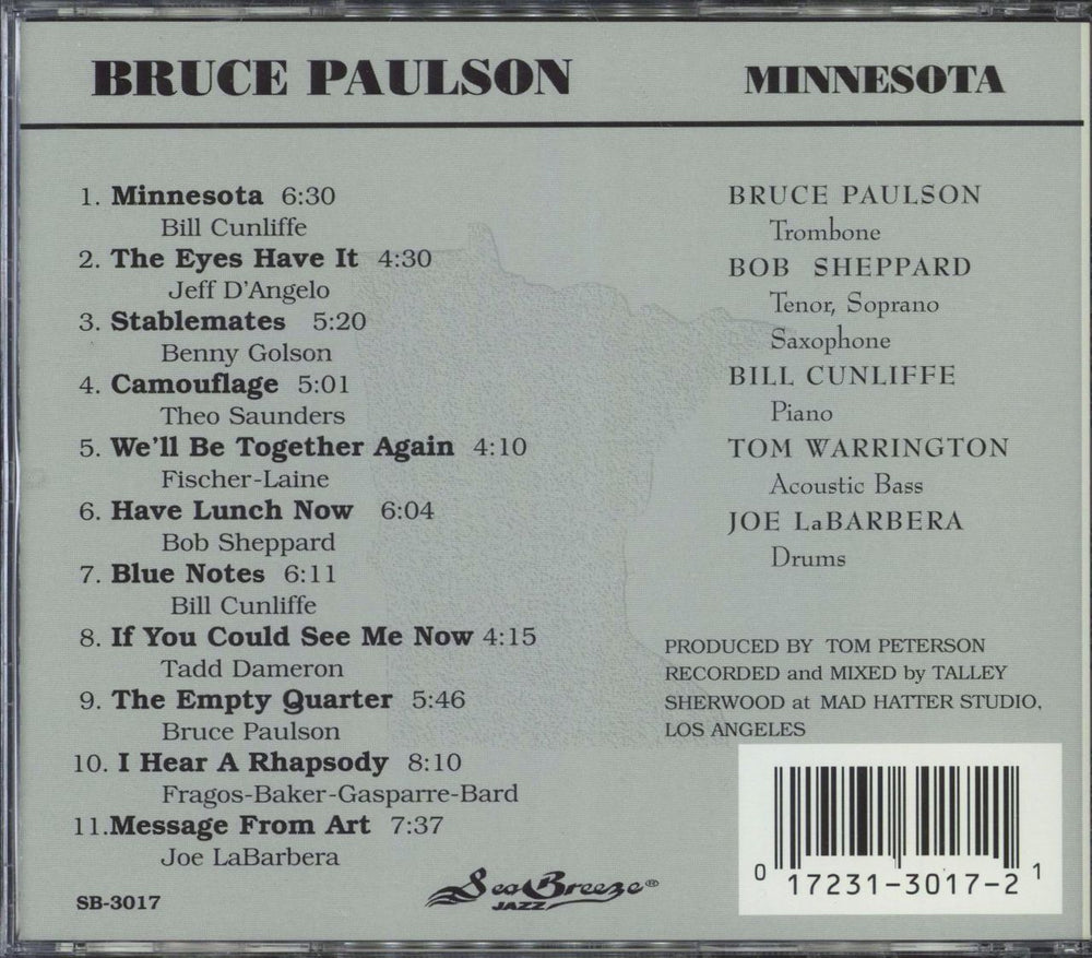 Bruce Paulson Minnesota US CD album (CDLP) 017231301721