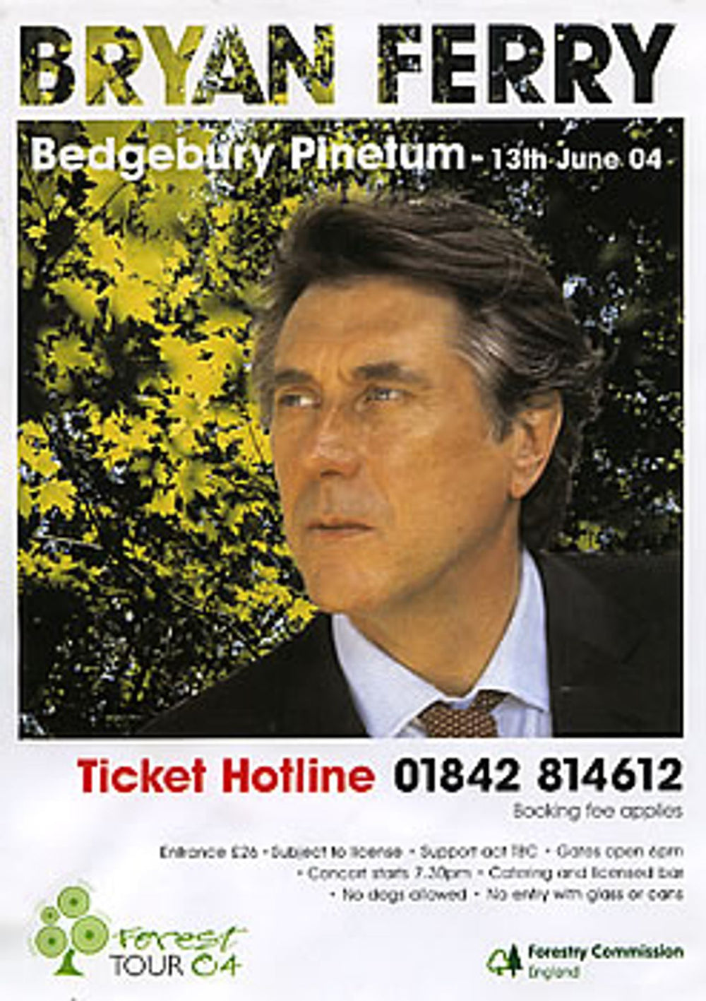 Bryan Ferry Forest Tour 04 UK Promo handbill HANDBILL