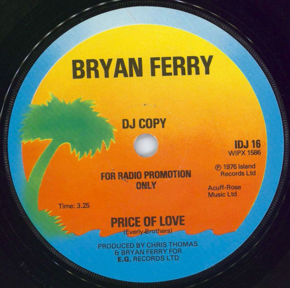 Bryan Ferry Price Of Love UK Promo 7" vinyl single (7 inch record / 45) FER07PR778798