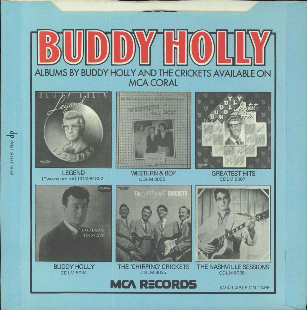 Buddy Holly Wishing + Sleeve UK 7" vinyl single (7 inch record / 45)