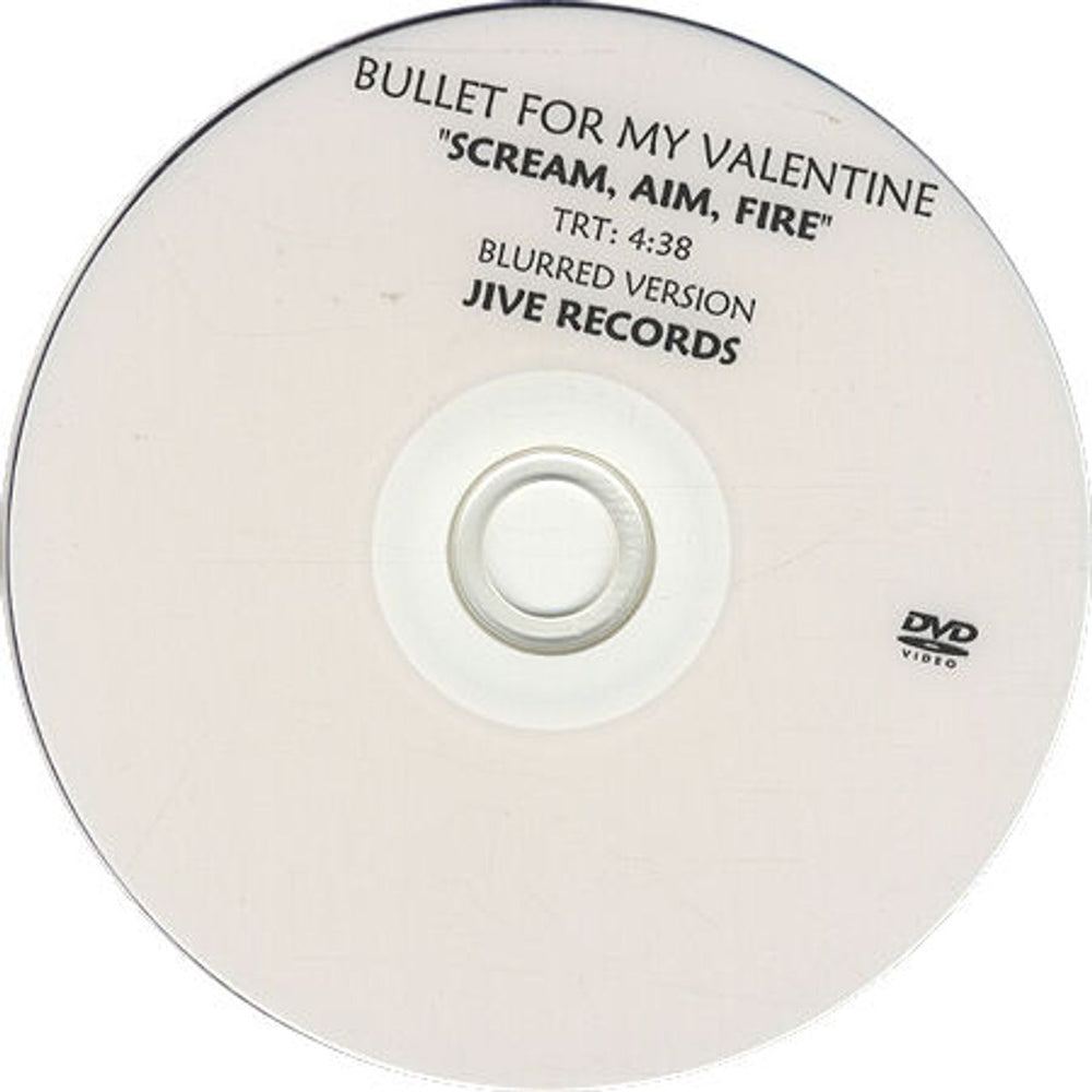 Bullet For My Valentine Scream, Aim, Fire US Promo promo DVD-R DVD-R ACETATE