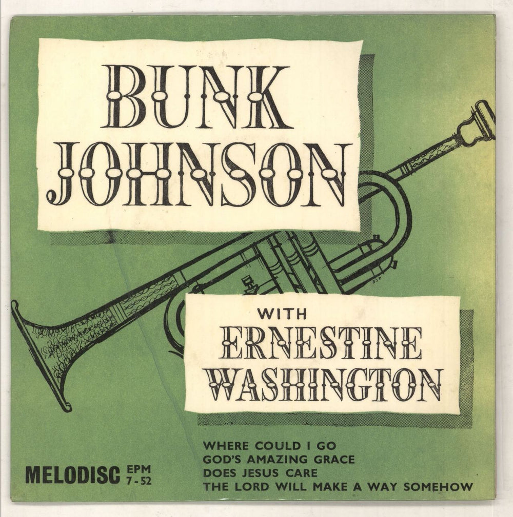 Bunk Johnson Bunk Johnson With Ernestine Washington EP UK 7" vinyl single (7 inch record / 45) EPM7-52