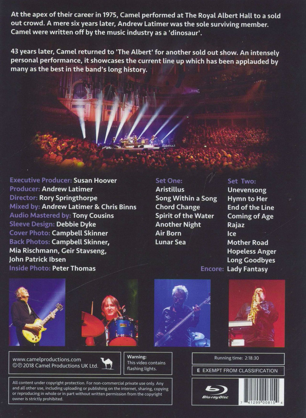 Camel Live At The Royal Albert Hall UK Blu Ray DVD