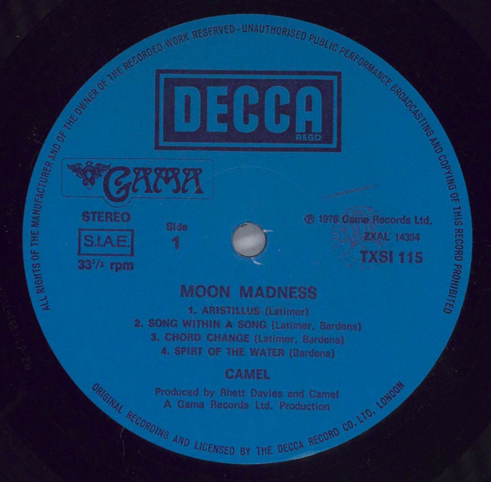 Camel Moonmadness Italian vinyl LP album (LP record) C-LLPMO823514