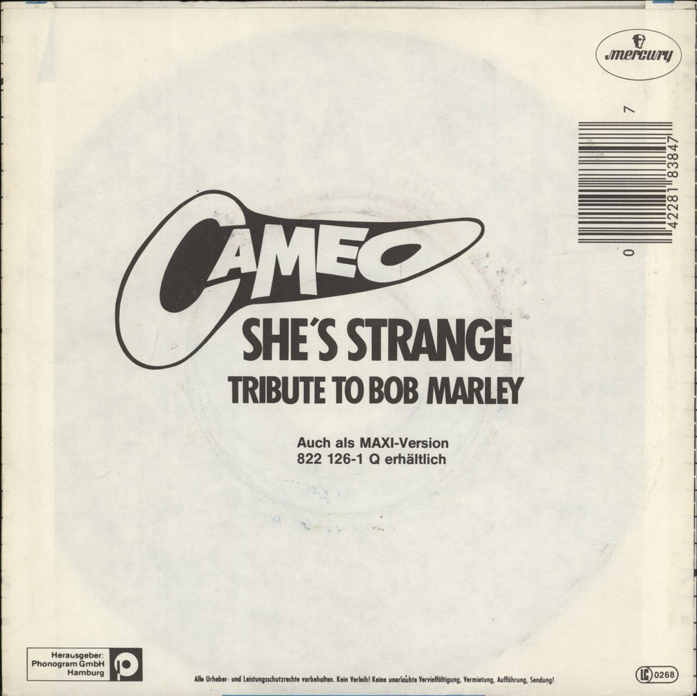 Cameo She's Strange German 7" vinyl single (7 inch record / 45)