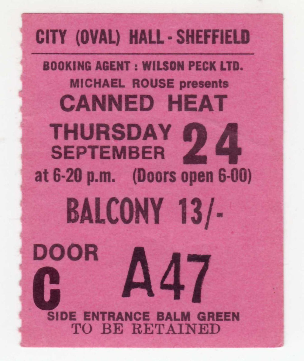 Canned Heat In Concert + Ticket Stub UK tour programme CNHTRIN785745