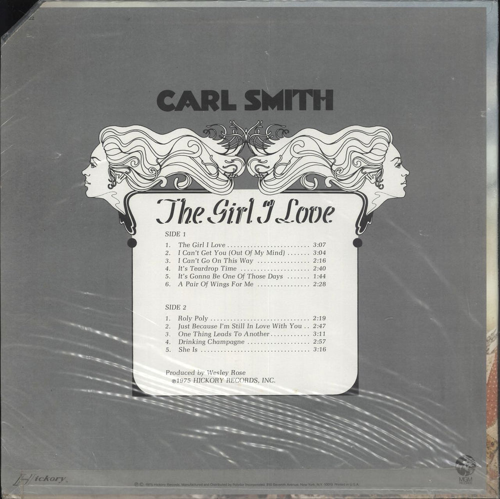 Carl Smith The Girl I Love US vinyl LP album (LP record)