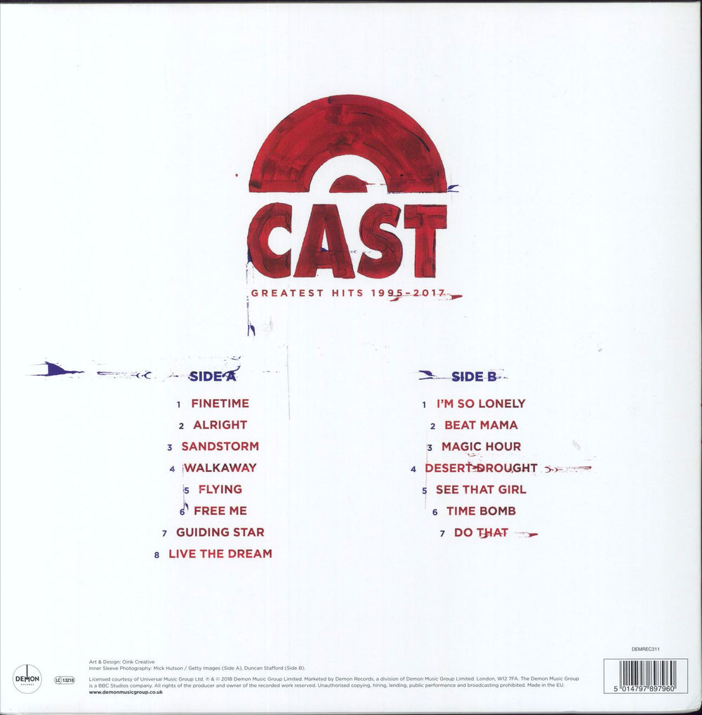 Cast Greatest Hits 1995 - 2017 - Clear Vinyl UK vinyl LP album (LP record) 5014797897960