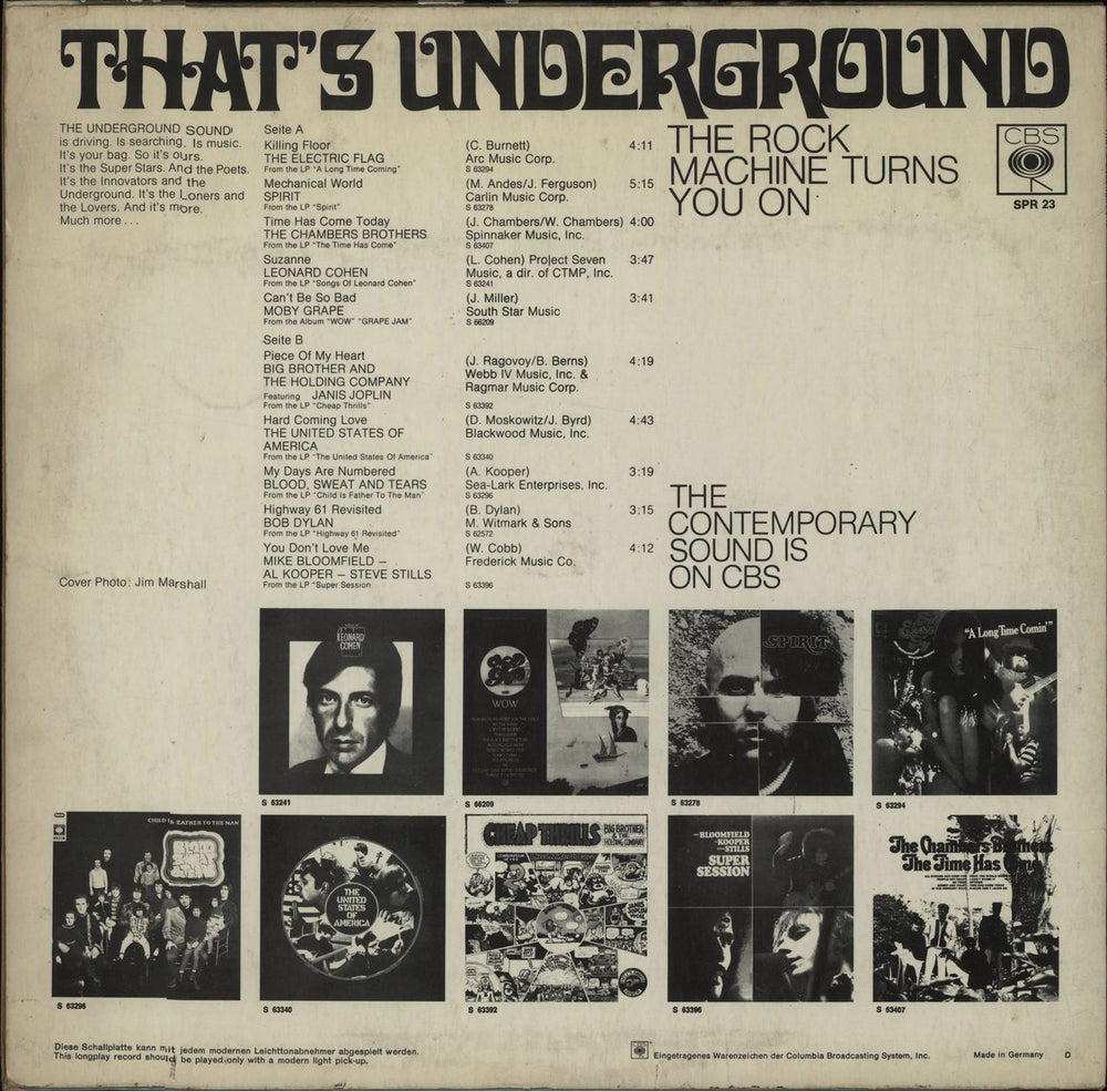 CBS Records That's Underground German vinyl LP album (LP record) I1ULPTH313445