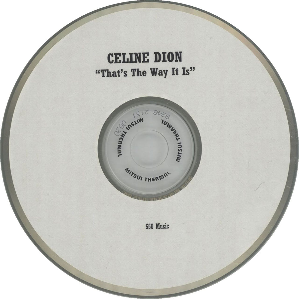 Celine Dion That's The Way It Is US Promo CD-R acetate CD ACETATE