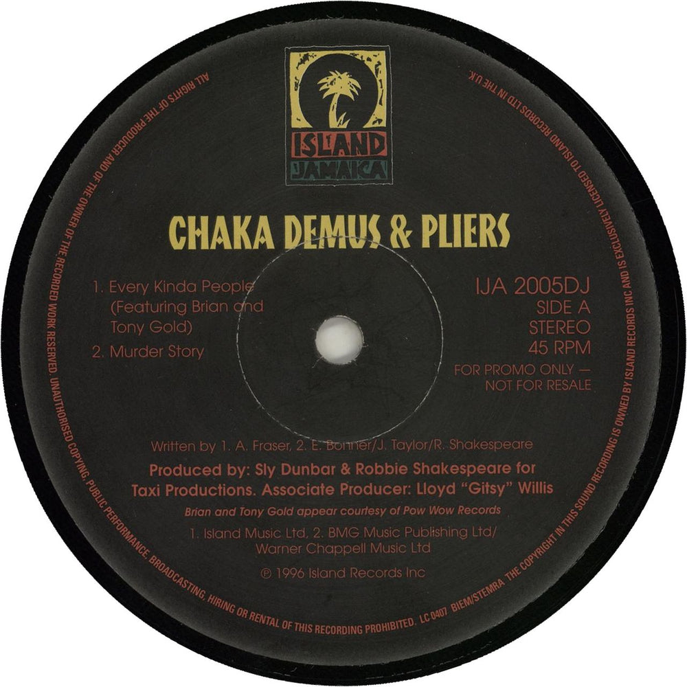 Chaka Demus & Pliers Every Kinda People UK Promo 12" vinyl single (12 inch record / Maxi-single) CDP12EV656657