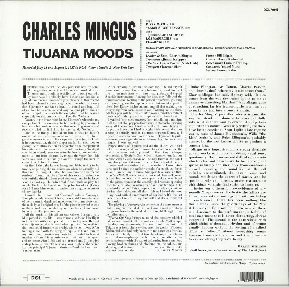 Charles Mingus Tijuana Moods UK vinyl LP album (LP record) 889397557904