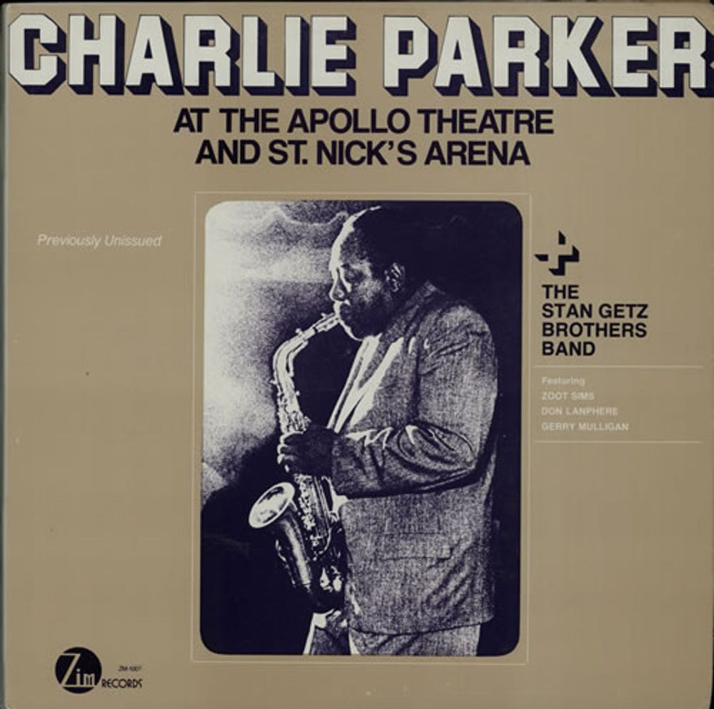 Charlie Parker At The Apollo Theatre And St. Nick's Arena US vinyl LP album (LP record) ZM-1007