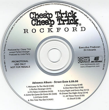 Cheap Trick Rockford US CD-R acetate CDR ACETATE