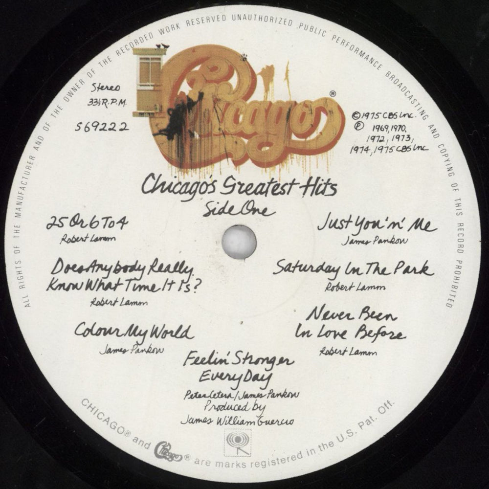 Chicago Greatest Hits - Chicago IX + Hype-Sticker & Insert UK vinyl LP album (LP record) CCGLPGR818554