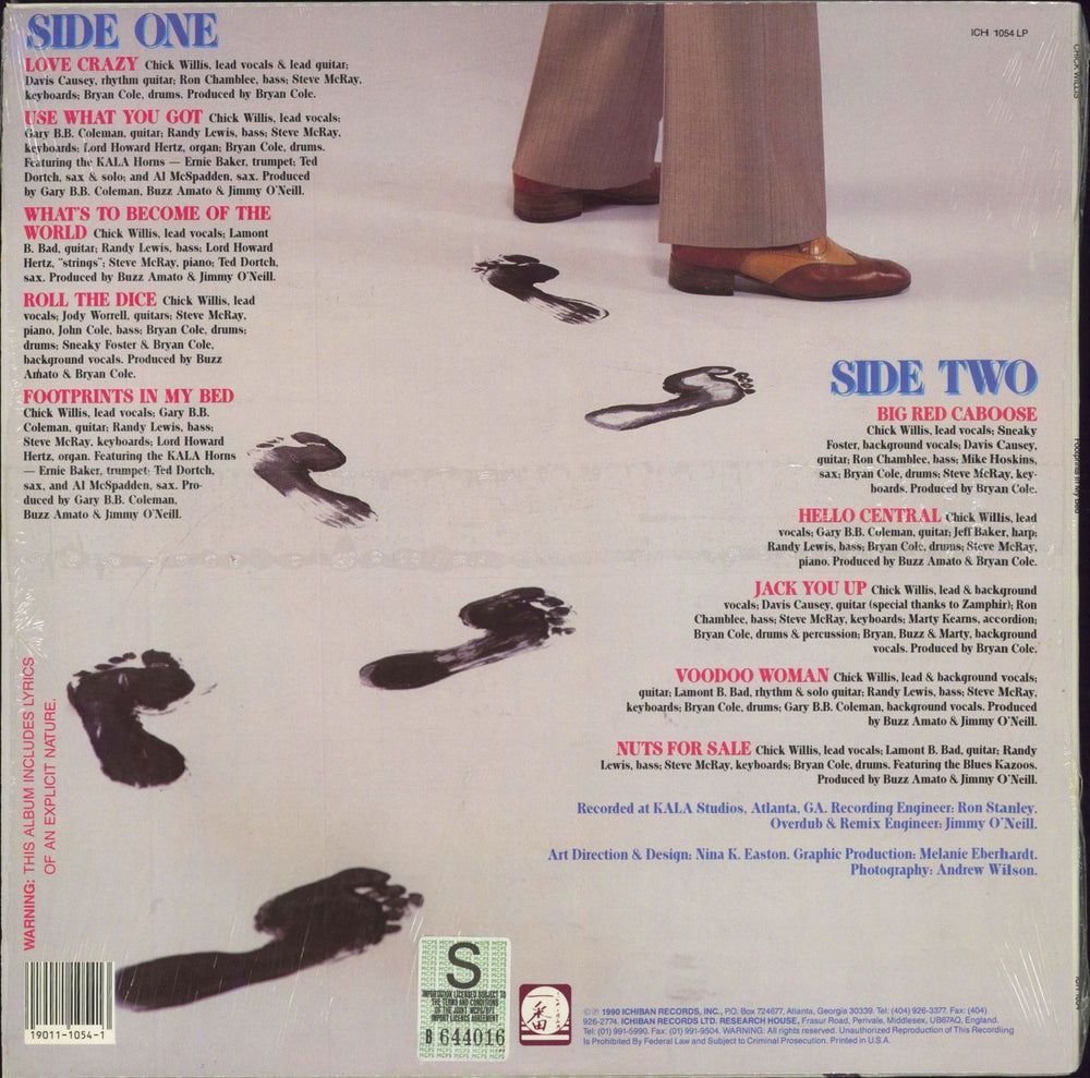 Chick Willis fOOTPRINTS ON MY BED US vinyl LP album (LP record)