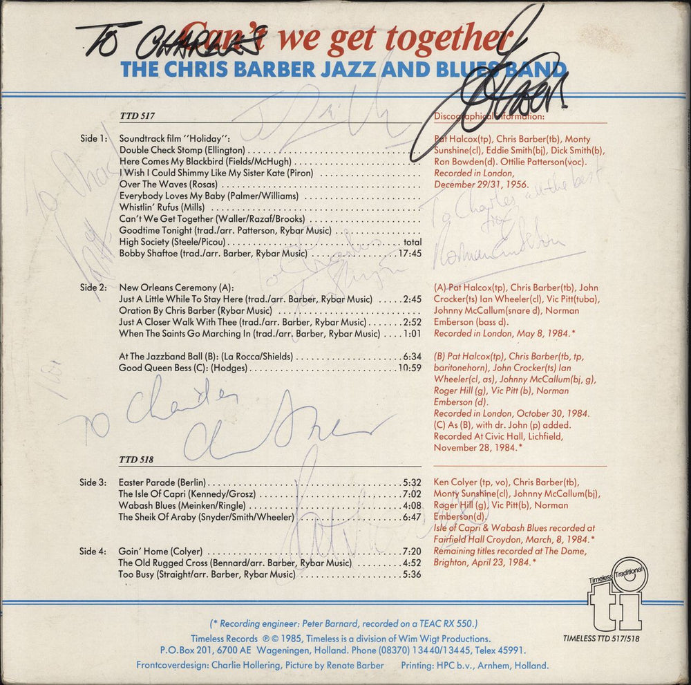 Chris Barber Can't We Get Together - Autographed Dutch 2-LP vinyl record set (Double LP Album)