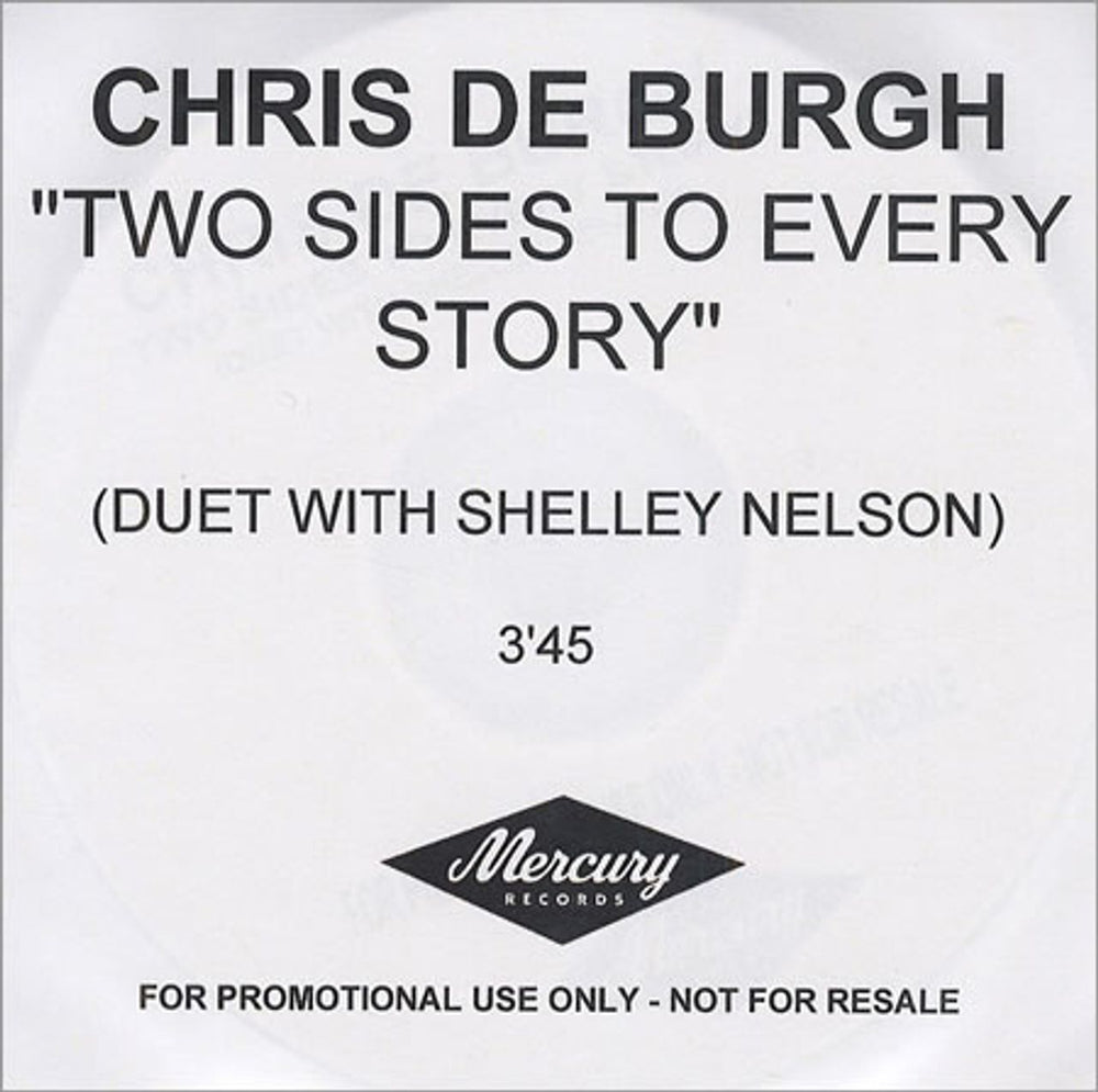 Chris De Burgh Two Sides To Every Story UK Promo CD-R acetate ACETATE