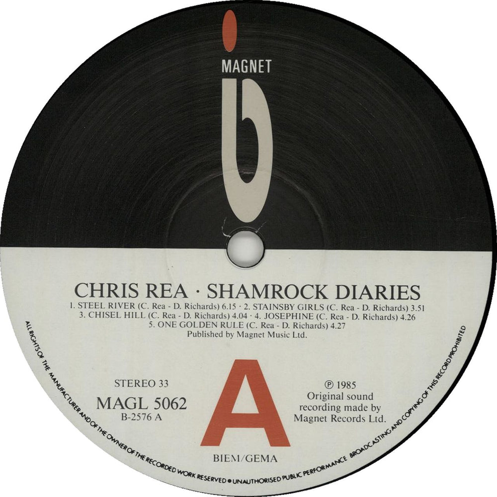 Chris Rea Shamrock Diaries UK vinyl LP album (LP record) REALPSH354922