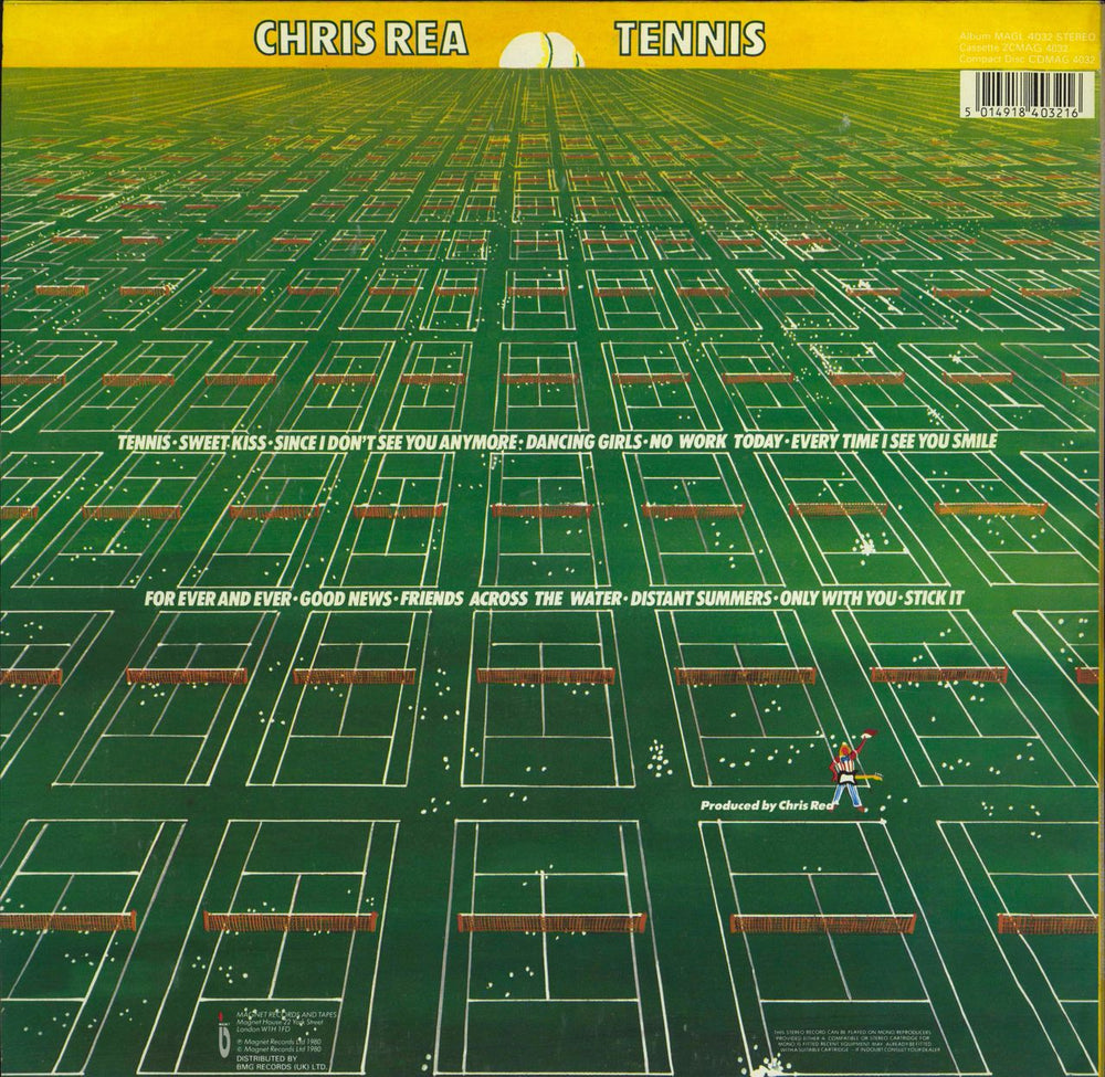 Chris Rea Tennis UK vinyl LP album (LP record)