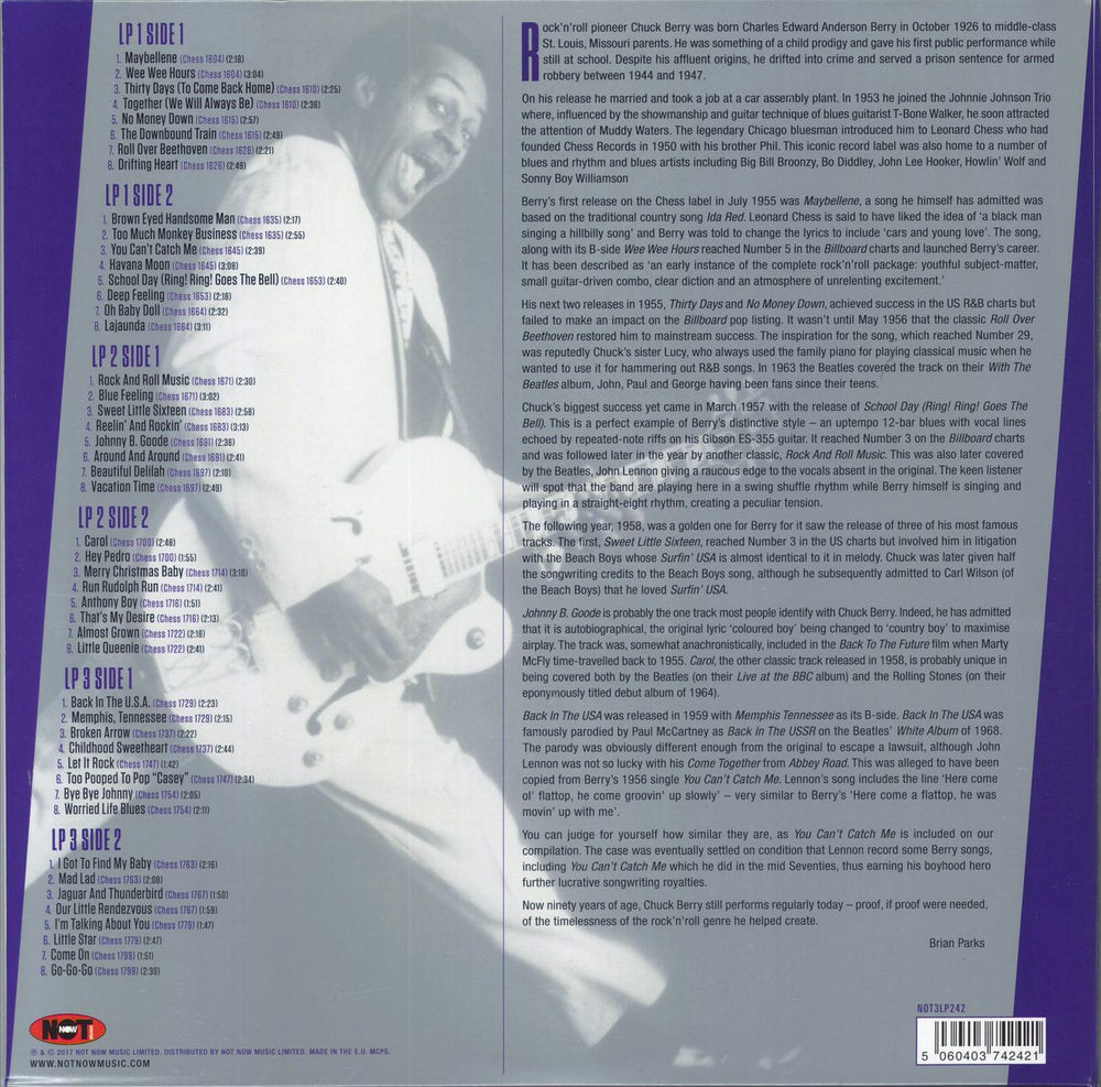 Chuck Berry The Singles Collection - White Vinyl UK 3-LP vinyl record set (Triple LP Album) 5060403742421