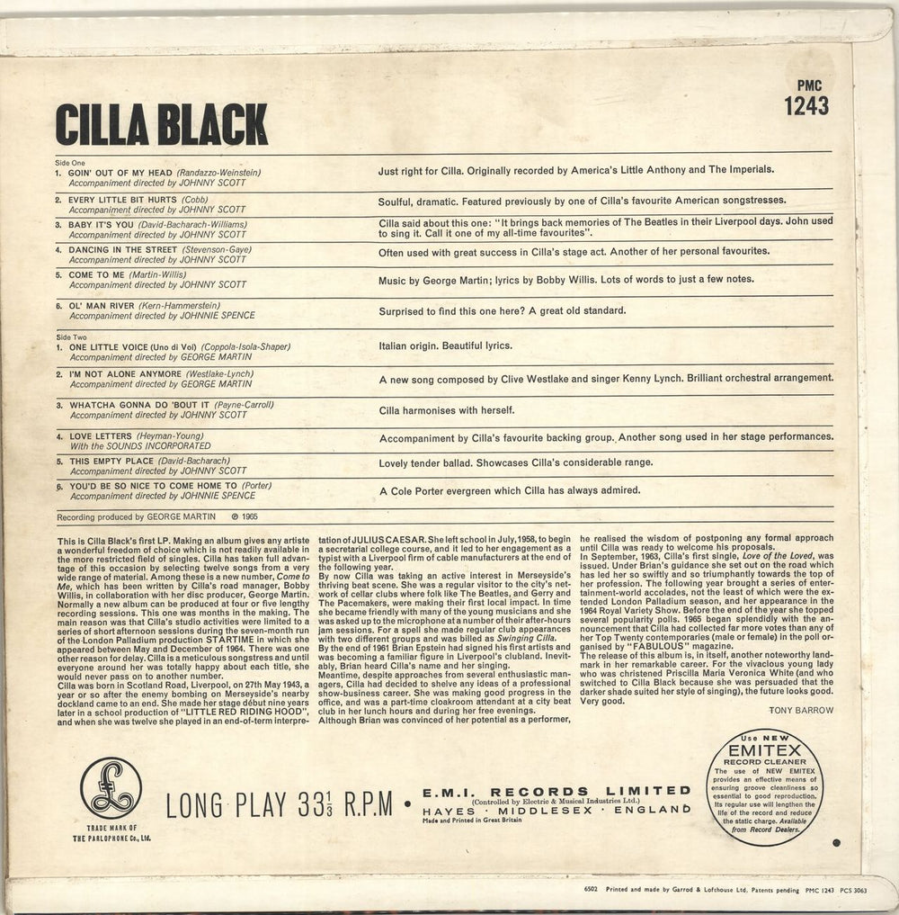 Cilla Black Cilla - EX UK vinyl LP album (LP record)