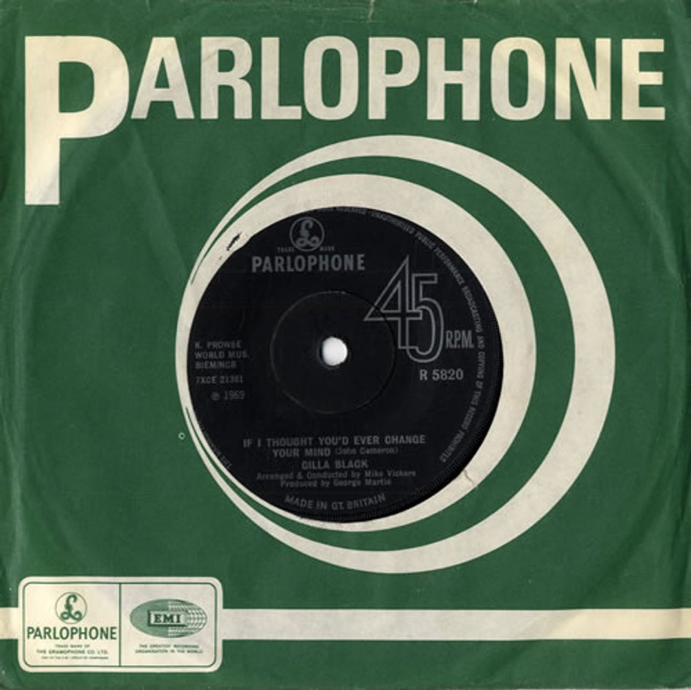 Cilla Black If I Thought You'd Ever Change Your Mind UK 7" vinyl single (7 inch record / 45) R5820