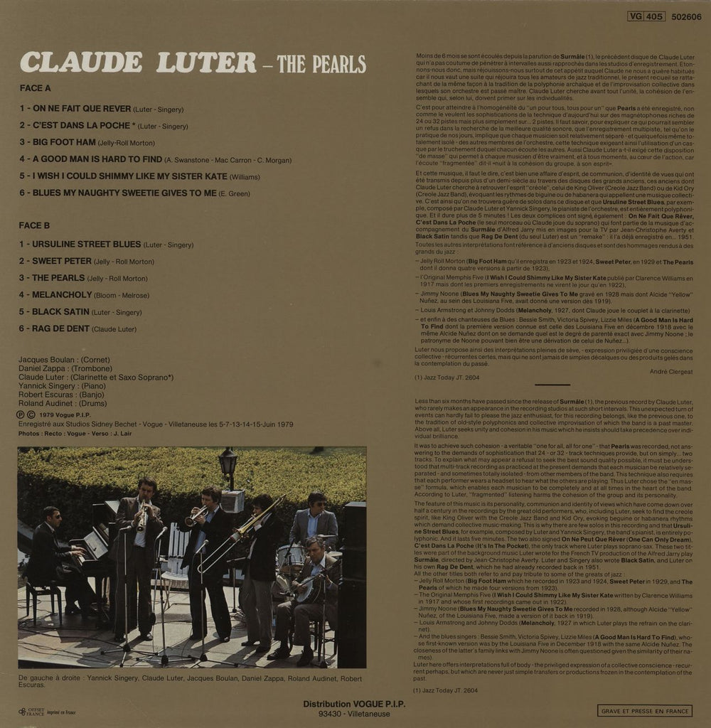 Claude Luter The Pearls French vinyl LP album (LP record)