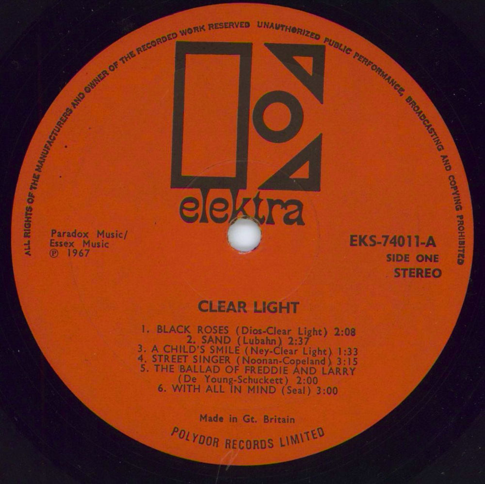 Clear Light Clear Light UK vinyl LP album (LP record) CL4LPCL792932