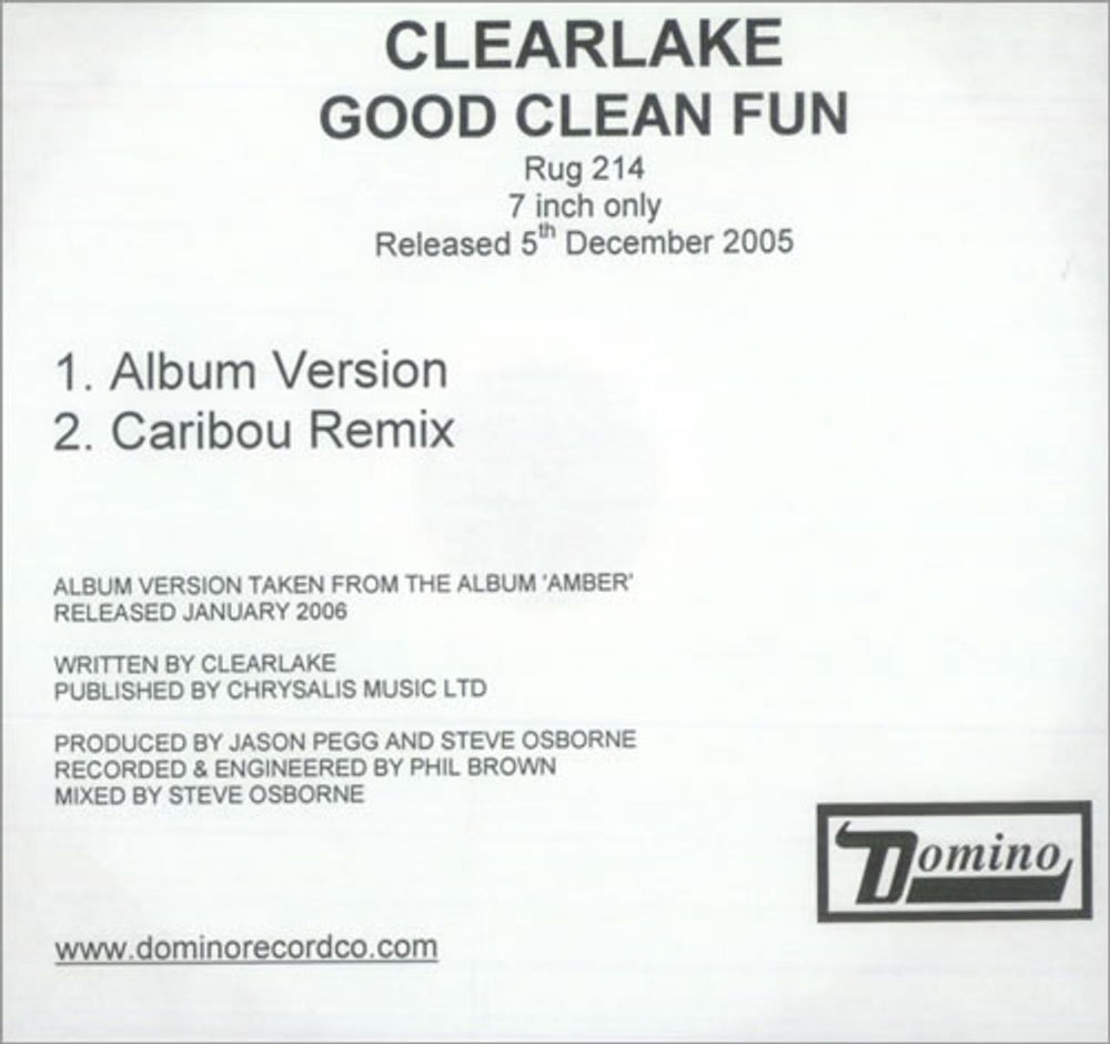 Clearlake Good Clean Fun UK Promo CD-R acetate CD-R ACETATE