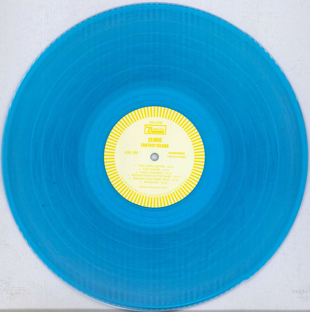 Clinic Fantasy Island - Curacao Clear Blue Vinyl UK vinyl LP album (LP record) CNILPFA829685