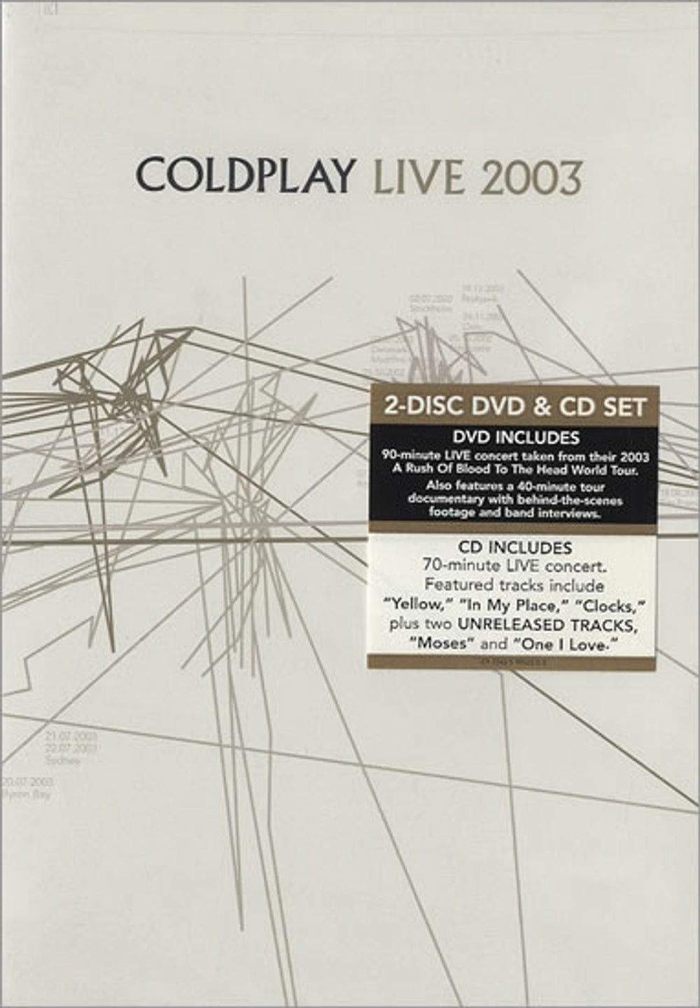 Coldplay Live 2003 US 2-disc CD/DVD set 72435990220