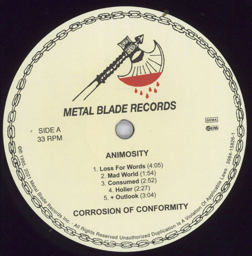 Corrosion Of Conformity Animosity - 180g UK vinyl LP album (LP record) CRNLPAN831821
